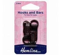 Hemline Coat Hook and Bar Fasteners Dark Brown - per Pack