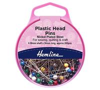 Hemline Coloured Plastic Headed Pins, 34mm, Value Pk of 200