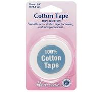 Hemline Cotton Tape 5m x 20mm - White