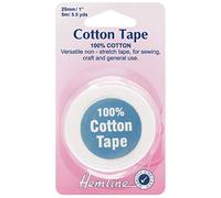 Hemline Cotton Tape 5m x 25mm - White