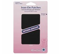Hemline Cotton Twill Iron-On Patches - Black