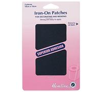 Hemline Cotton Twill Iron On Repair Mending Patch 10x15cm Navy by Hemline