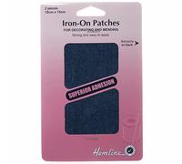 Hemline Cotton Twill Patches - 10 x 15cm (Mid Denim)