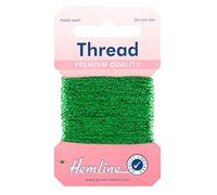 Hemline Emerald Metallic Glitter Thread 1mm Thick x 10m Each Shiny Embroidery Quilting Sewing