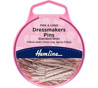 Hemline Extra Long Fine Pins for Sewing, Dressmaking, Quilting, Pinning, Knitting, Accessories, and DIY Crafts - 33mm/230pcs