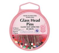 Hemline Extra Long Glass Head Pins Approx. 110 peices - 51mm x 0.75mm