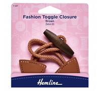 Hemline Faux Leather Toggle Closure Brown - Each