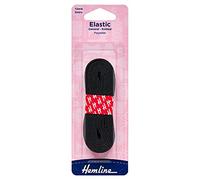 Hemline General Purpose Knitted Elastic - 12mm x 2m Black For Sportswear, Tracksuits & Garments Soft, Stretchy Polyester Elastic for Versatile and Durable