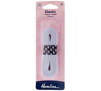 Hemline General Purpose Knitted Elastic - 12mm x 2m White For Sportswear, Tracksuits & Garments Soft, Stretchy Polyester Elastic for Versatile and Durable