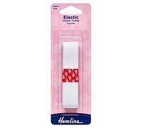 Hemline General Purpose Knitted Elastic - 20mm x 1m White For Sportswear, Tracksuits & Garments Soft, Stretchy Polyester Elastic for Versatile and Durable