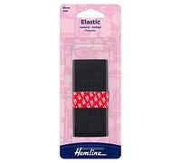 Hemline General Purpose Knitted Elastic - 40mm x 1m Black For Sportswear, Tracksuits & Garments Soft, Stretchy Polyester Elastic for Versatile and Durable