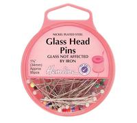 Hemline Glass Coloured Head Sewing/Craft Pins - 34mm