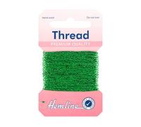 Hemline Glitter Thread 10m - 20% Metallic 80% Viscose Sparkly Extra Strong Yarn for Hand Sewing, Garment Repair, Customization & Craft Projects, DIY, Stitching, Embellishment.