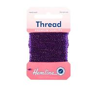 Hemline Glitter Thread 10m - 20% Metallic 80% Viscose Sparkly Extra Strong Yarn for Hand Sewing, Garment Repair, Customization & Craft Projects, DIY, Stitching, Embellishment.