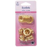 Hemline Gold Brass Eyelet Refill Pack 14mm (12 Sets) Washers & Eyelets mm H438PR.14.G