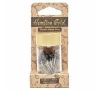 Hemline Gold Plastic Head Pins: Nickel Plated Steel: 0.58 x 38mm: Black: 60 Pieces