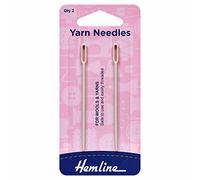 Hemline H211 | Large Eye Plastic Yarn Hand Sewing Needles | Pack Of 2