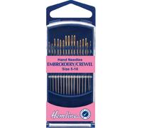 Hemline Hand Sewing Needles H280G.510 Gold Eye Embroidery/Crewel 16-Pack Size 5-10