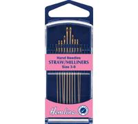 Hemline H287G.39 Gold Eye Straw/Milliners Hand Sewing Needles 10 Pk Sizes 3 - 9 by Hemline
