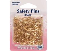 Hemline H419.99.100 | Brass Hardened & Tempered Value Pack Safety Pins | 100pk