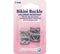 Hemline H465.NK | Metal Chlorine Resistant Bikini Buckle Fastener 12mm | 2 Sets
