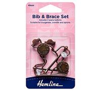 Hemline H468/BRO Bronze Bib & Brace Set 40mm 1 For Aprons, Overalls & Workwear by Hemline