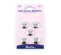 Hemline H473.19 Brass Metal Top Self Cover Button 19mm Pack of 5 Buttons with Instructions