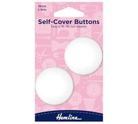Hemline H475.38 White Nylon Self Cover Button Snap On Back Plate 38mm 2 sets