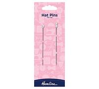Hemline H677 Nickel Hat Pins 90mm With Traditional Ball & Thistle Shaped Heads