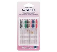 Hemline H693 | 10 Assorted Threaded Needle Kit with 2 Buttons,