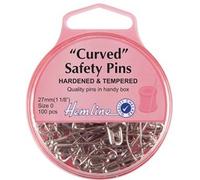Hemline Hardened And Tempered Curved Safety Pins 27mm 100pcs
