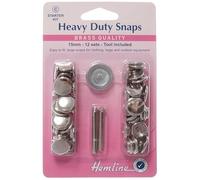 Hemline Heavy Duty Metal Snaps Kit with Tool Nickel/Silver