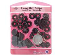 Hemline Heavy Duty Metal Snaps Kit with Tool Oxy Black