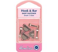 Hemline Hook & Bar Fasteners Silver