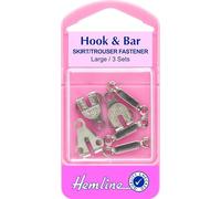Hemline Hook & Bar Fasteners Silver