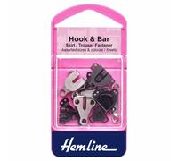 Hemline Hook & Bar: Skirt Trouser Fastener: Black & Nickel: Assorted
