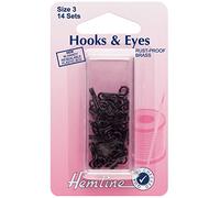 Hemline Hook & Eye Fastenings Black