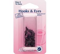 Hemline Hook & Eye Fastenings Black
