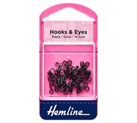 Hemline Hooks and Eyes - Black, Size 1, 14 sets