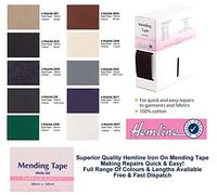 Hemline Iron-On Mending Tape For Quick Garment Repairs |Black|25mx38mm|N4698-BLK