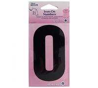 Hemline Iron On Number Motif Applique Black Number 0 - each