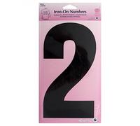 Hemline Iron On Number Motif Applique Black Number 2 - Each