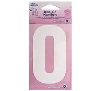 Hemline Iron On Number Motif Applique White Number 0 - each