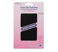 Hemline Iron-On Patches Cotton Twill - 2 Pieces 10cm x 15cm - Black