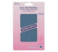 Hemline Iron-On Patches Cotton Twill - 2 Pieces 10cm x 15cm - Light Denim