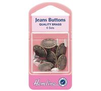Hemline Jeans Buttons 16mm - Bronze, pk of 6 sets