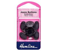 Hemline Jeans Buttons Black - per Pack of 6