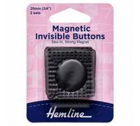 Hemline Magnetic Invisible Buttons Black - per Pack of 2