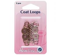 Hemline Metal Coat Loops for Coats & Jackets Silver & Bronze - per pack of 2