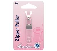 Hemline Metal Zipper Puller - Clear Rectangle Style Easy-to-Attach Accessory for Effortless Zipper Opening and Closing - Durable and Convenient Solution for Dresses, Jackets and Garments.